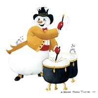 Musical Snowmen Drums Fine Art Print