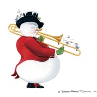 Musical Snowmen Trombone Fine Art Print