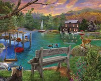 Lakeside View from the bench Fine Art Print