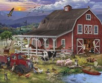 The Barnyard Crowd Fine Art Print