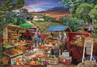 Red Trucks Farm Market Fine Art Print