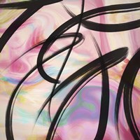 Colorful Abstract with Black Ink II Fine Art Print