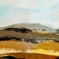 Landscape in Ocher and Black II Fine Art Print