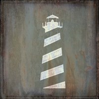 Rusty Sign Lighthouse Framed Print