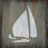 Rusty Sign Sailboat Framed Print