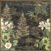 Golden Chirstmas Trees Fine Art Print