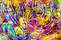 Succulent Dressed in Rainbow Colors 5 Fine Art Print