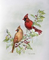 Holly Cardinals 2 Fine Art Print
