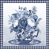 Blue Teacup Bouquet B Fine Art Print