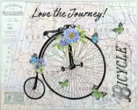 Vintage Bicycle with Map C Fine Art Print