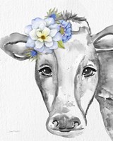 Floral Cow B Fine Art Print