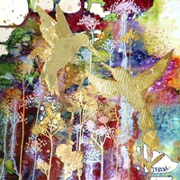 Nos Coeurs Remplis D'or Fine Art Print