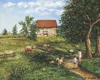 On Grandpas Farm Fine Art Print