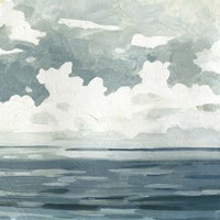 Textured Blue Seascape II Fine Art Print