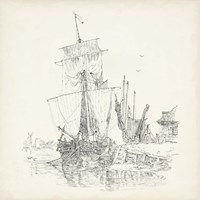 Antique Ship Sketch VII Fine Art Print