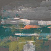 Emerald & Coral Glimpse III Fine Art Print