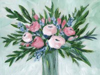 Pink Rosette Bouquet I Fine Art Print