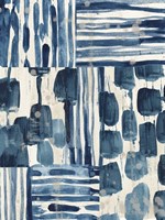 Indigo Patchwork II Framed Print