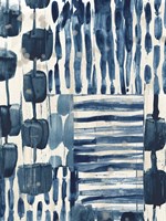 Indigo Patchwork III Framed Print