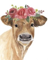 Flowered Cow I Fine Art Print