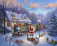 Loading the Elf Express for Christmas Fine Art Print
