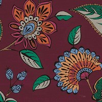 Garden Drawings III Wine Fine Art Print