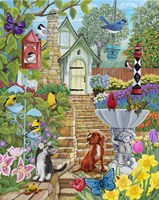 Vintage Bird Feeder Garden Fine Art Print