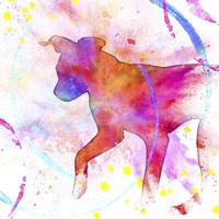 Painted Pink Dog Fine Art Print