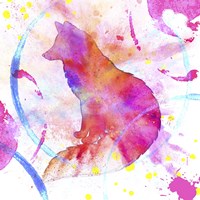 Painted Pink Fox Fine Art Print