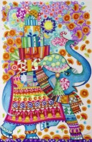 Christmas Elephant Party Fine Art Print