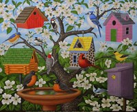 Birds and Birdhouses Fine Art Print