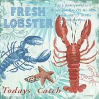 Fresh Lobster - Aqua Fine Art Print