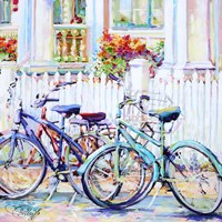 Bikes Two Teal Fine Art Print