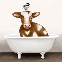 Cow in Bathtub Fine Art Print