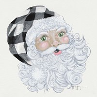 Santa with Buffalo Check Fine Art Print