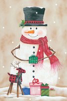 Snowman with Presents Fine Art Print