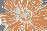 Flower Pop Sketch I-Blue and Orange Fine Art Print