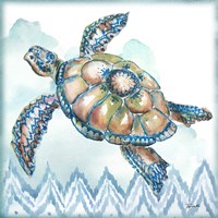 Boho Shells I-Sea Turtle Framed Print