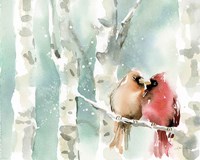 Christmas Cardinals Fine Art Print