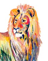 Colorful Lion on White Fine Art Print