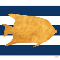 Sea Creatures on Stripes II Fine Art Print