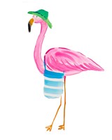 Beach Flamingo I Framed Print