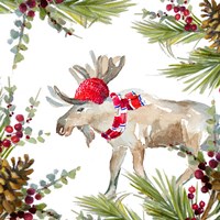 Holiday Moose Fine Art Print