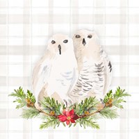 Holiday Woodland Garland on Plaid IV Framed Print