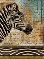 Madagascar Safari with Blue II (Zebra) Fine Art Print