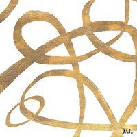 Golden Swirls Square II Framed Print