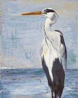 Blue Heron On Blue II Fine Art Print