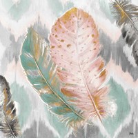 Ikat Feathers II Fine Art Print