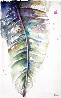 Watercolor Plantain Leaves with Purple I Fine Art Print