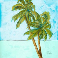 Beach Palm Blue I Framed Print
